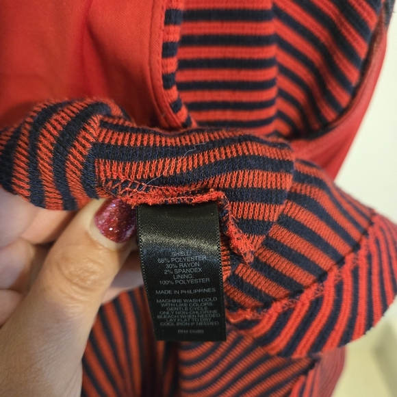 Express Red and Navy Striped Midi Dress Size S - Picture 5 of 5